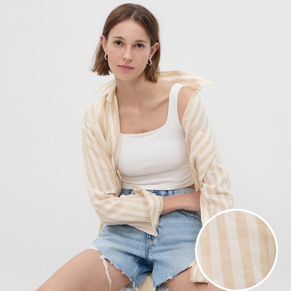 Pink and white striped button up - Picture 3 of 3